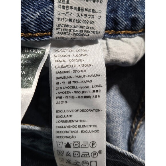 Levis 501 Shorts Womens Size 26 Waist Blue Denim Distressed  Button Fly Cotton - Picture 7 of 11